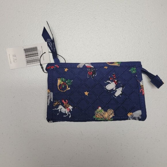 Vera Bradley Zipper Pouch Quilted Bag Clutch Makeup Holiday Animals Christmas - Picture 2 of 8